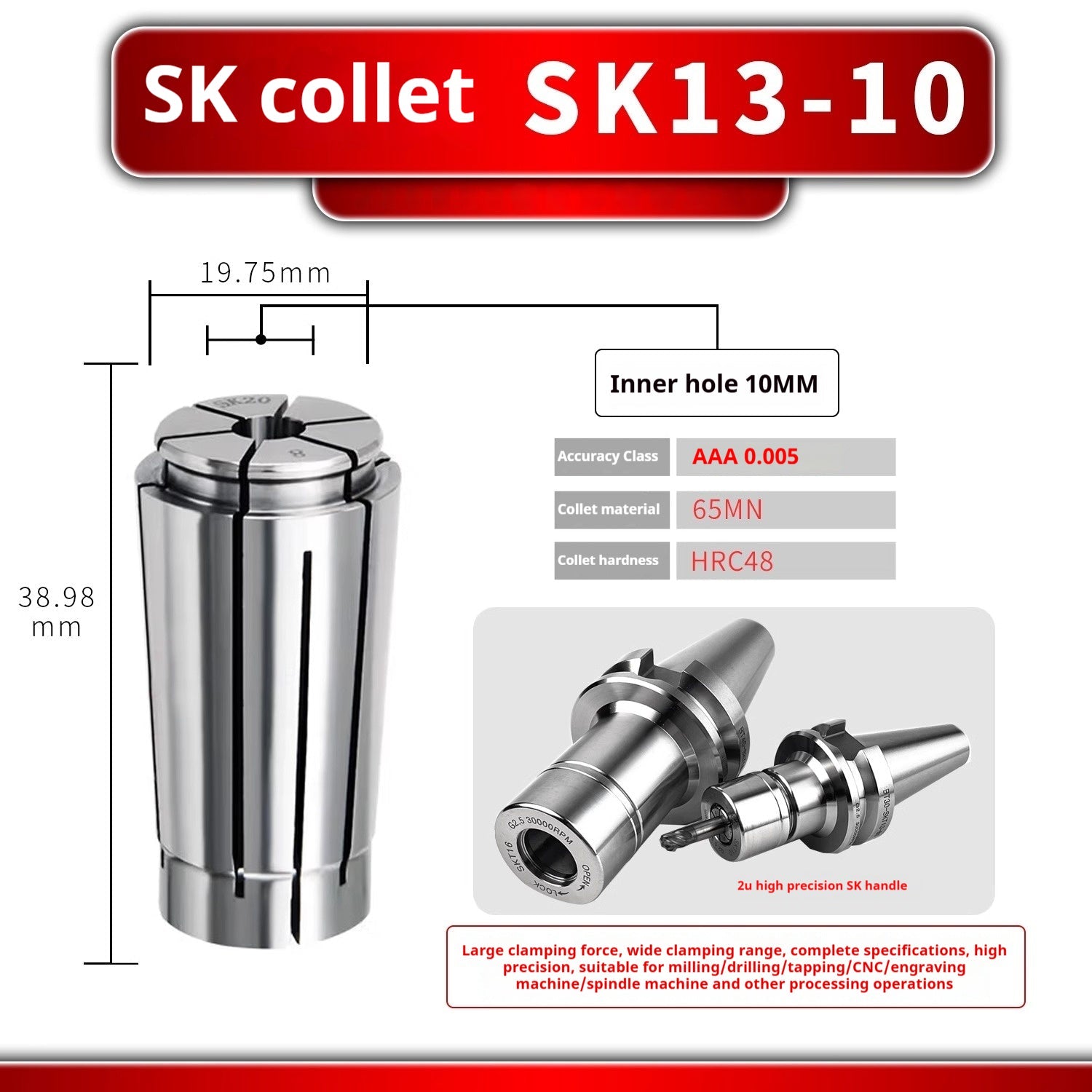 6025 SK Collet SK6 SK10 SK13 SK16 SK20 SK25 Flexible collet High-speed toolholder sk collet Shandong Denso Pricision Tools Co.,Ltd.